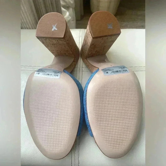 SCHUTZ  Woman’s Kaycee Denim Heels NWOT Size 7.5 B - Picture 6 of 8
